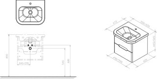 Ravak Тумба под умывальник SD-550 Chrome серая